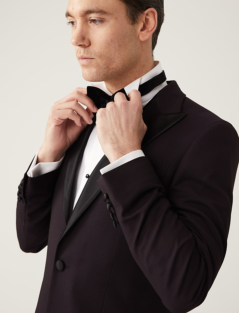 Burgundy Slim Fit Tuxedo Jacket