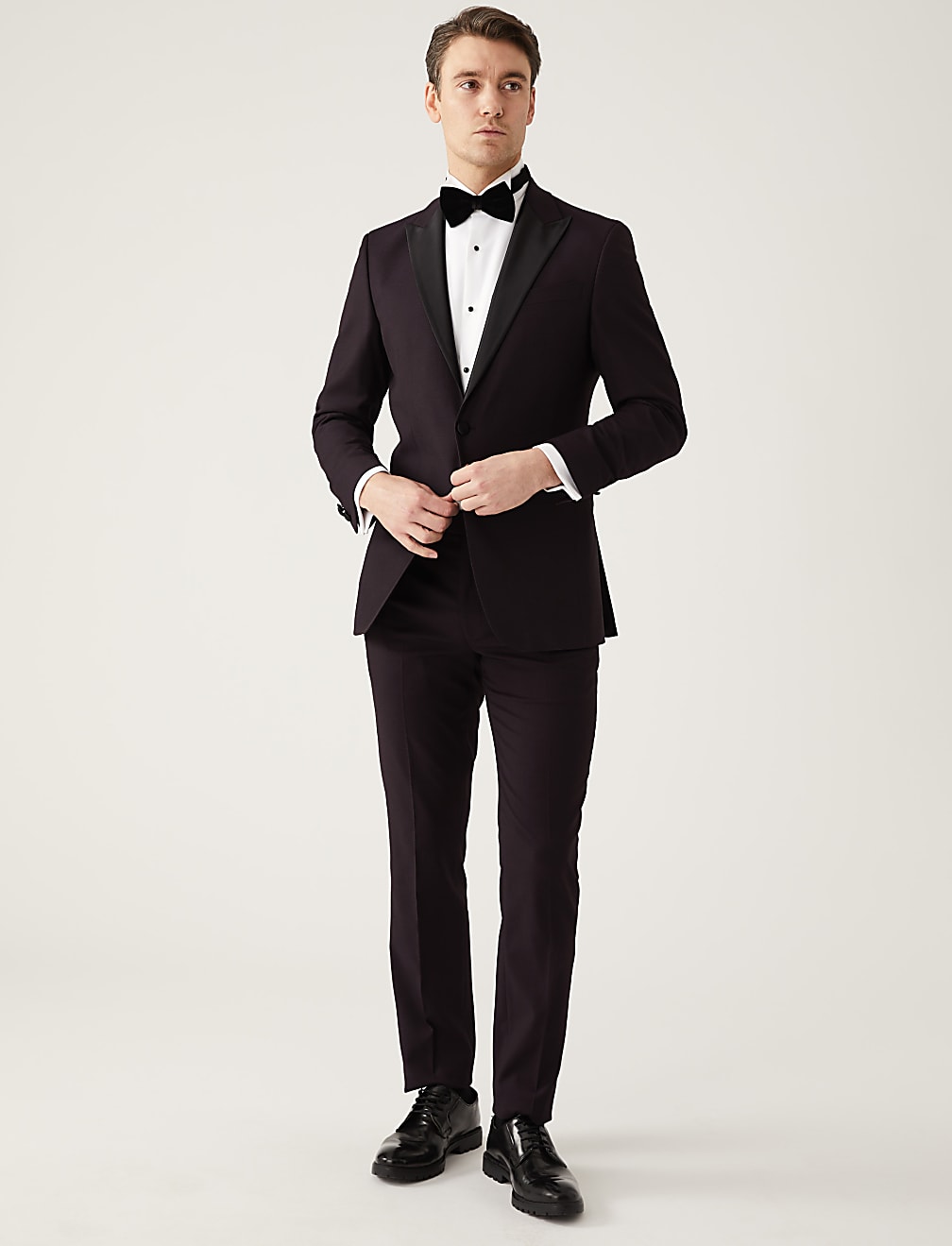 Burgundy Slim Fit Tuxedo Jacket