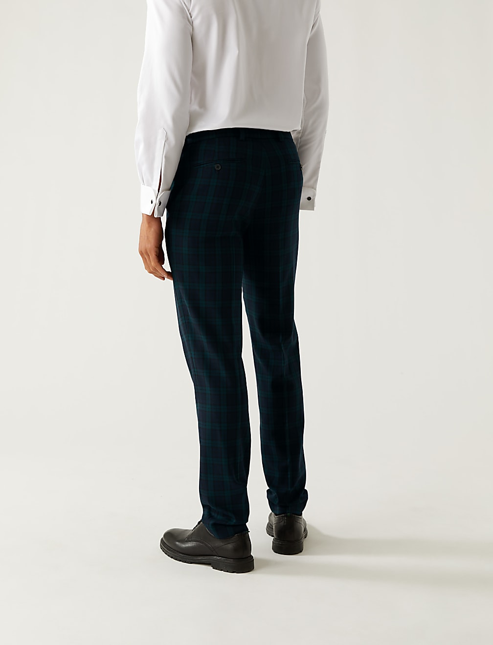 Slim Fit Check Suit Trousers