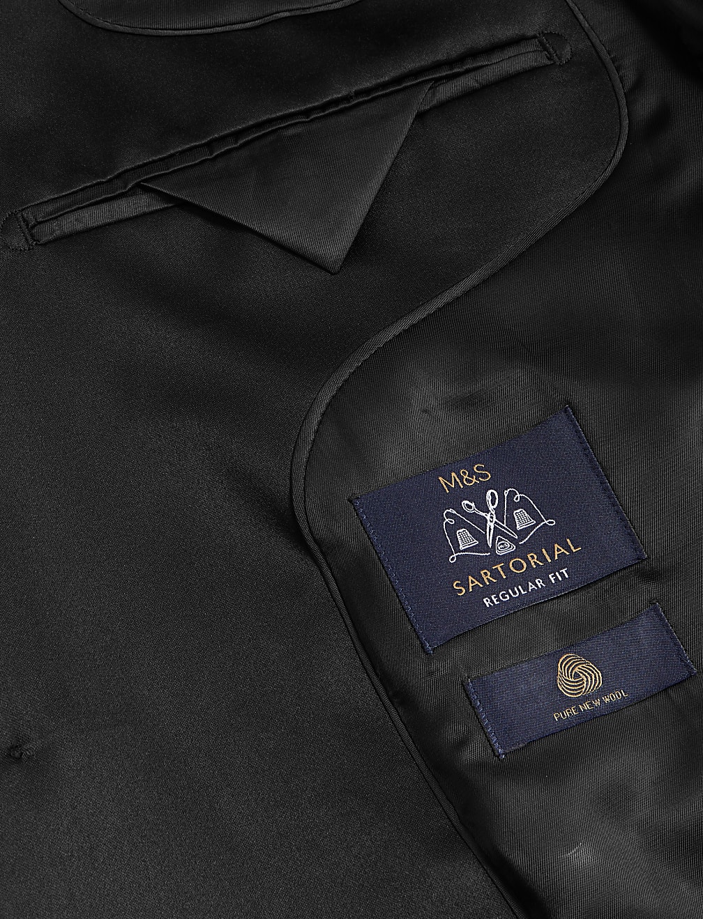Regular Fit Pure Wool Tuxedo Jacket
