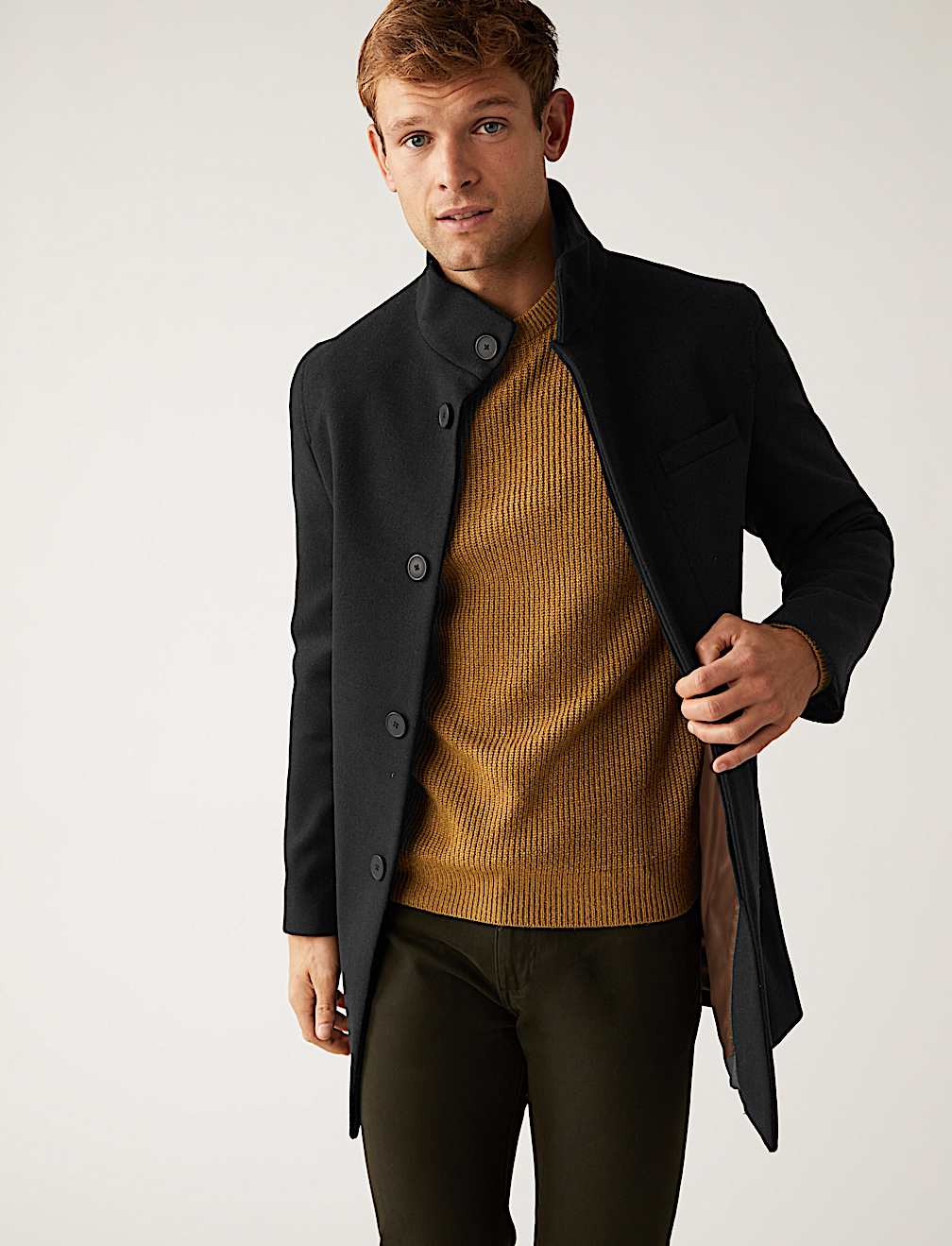 Funnel Neck Overcoat