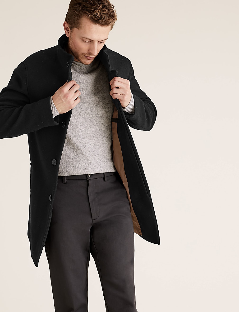 Buy Funnel Neck Overcoat at Marks Spencer