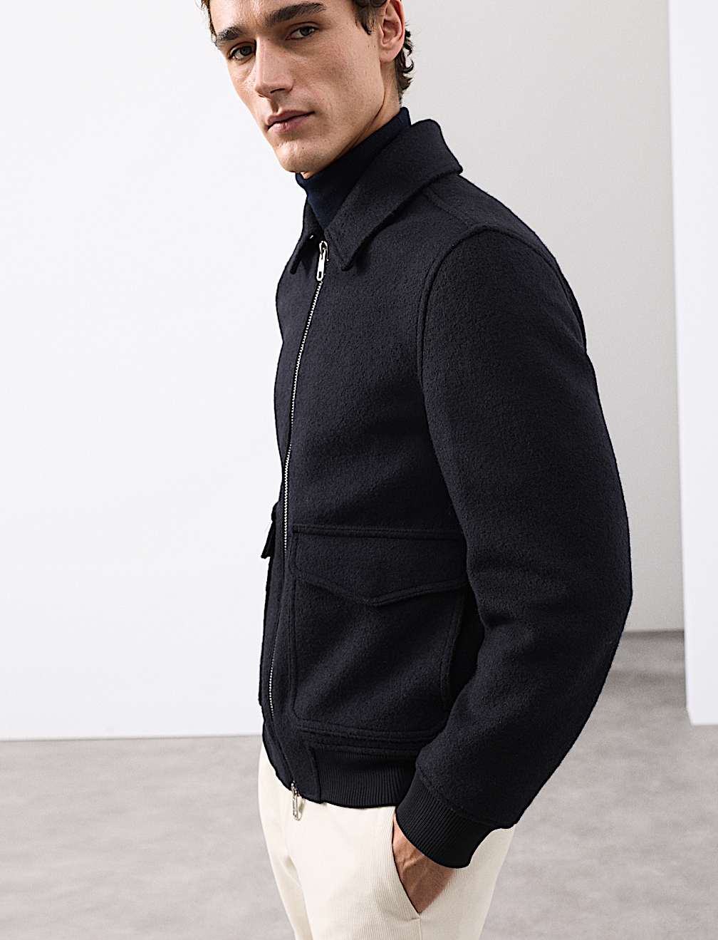Wool Rich Bomber Jacket