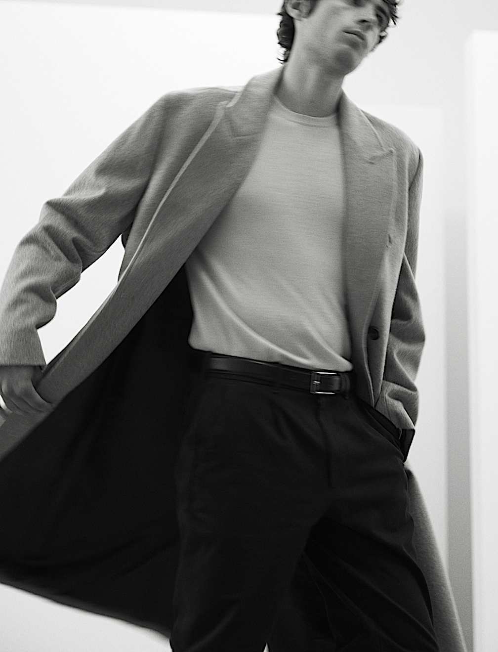 Wool Blend Long Haired Revere Coat