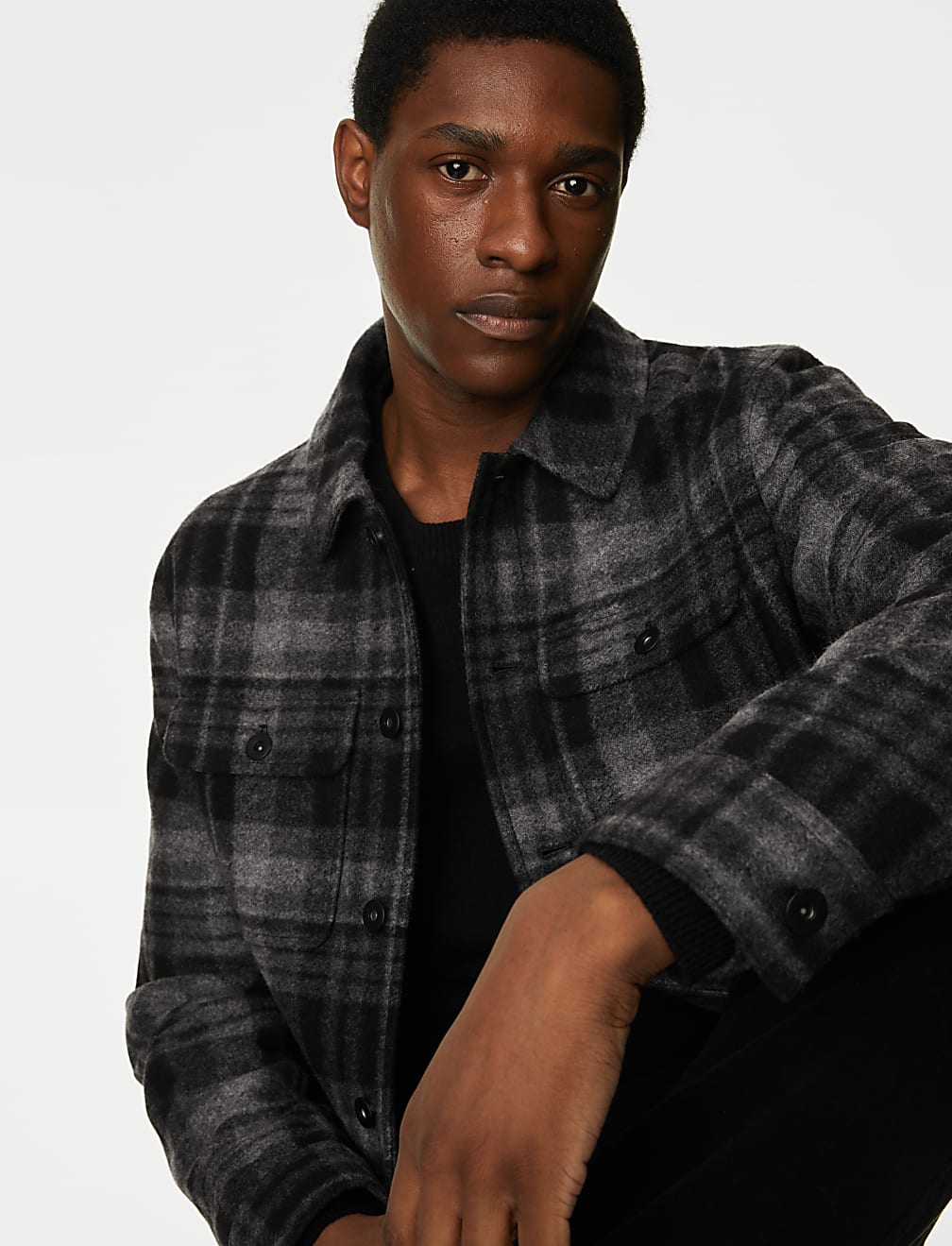Checked Button-through Jacket