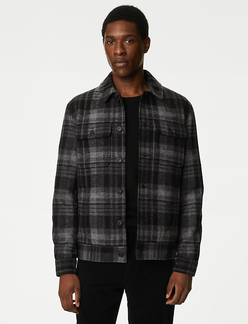 Checked Button-through Jacket