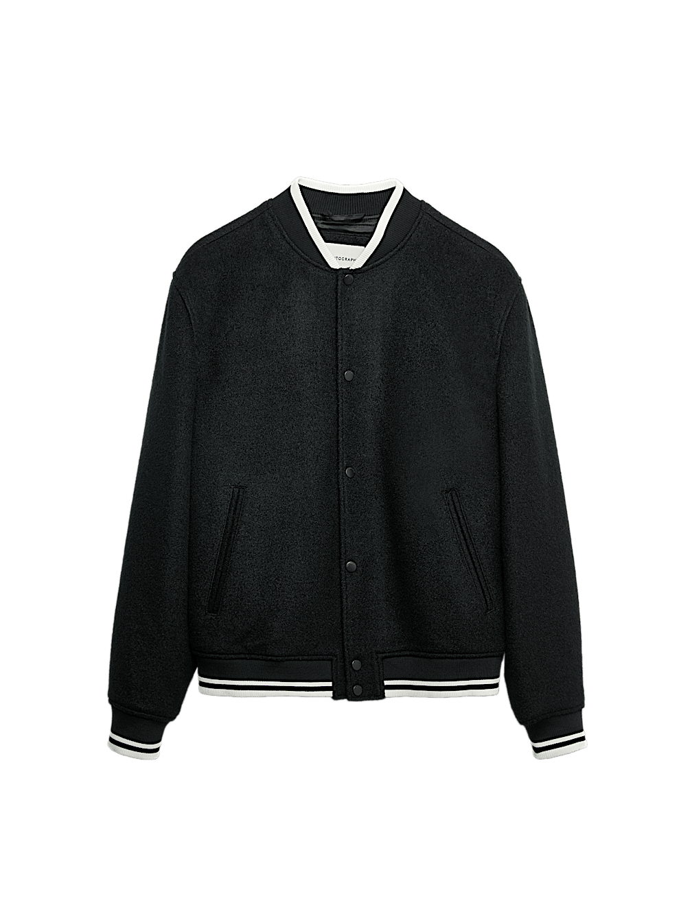 Wool Blend Varsity Bomber Jacket