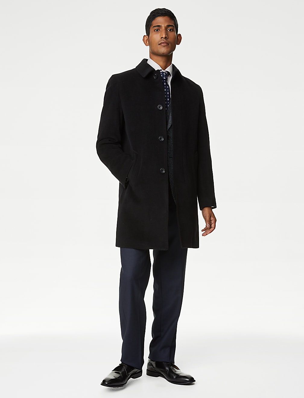 Wool Rich Overcoat with Cashmere
