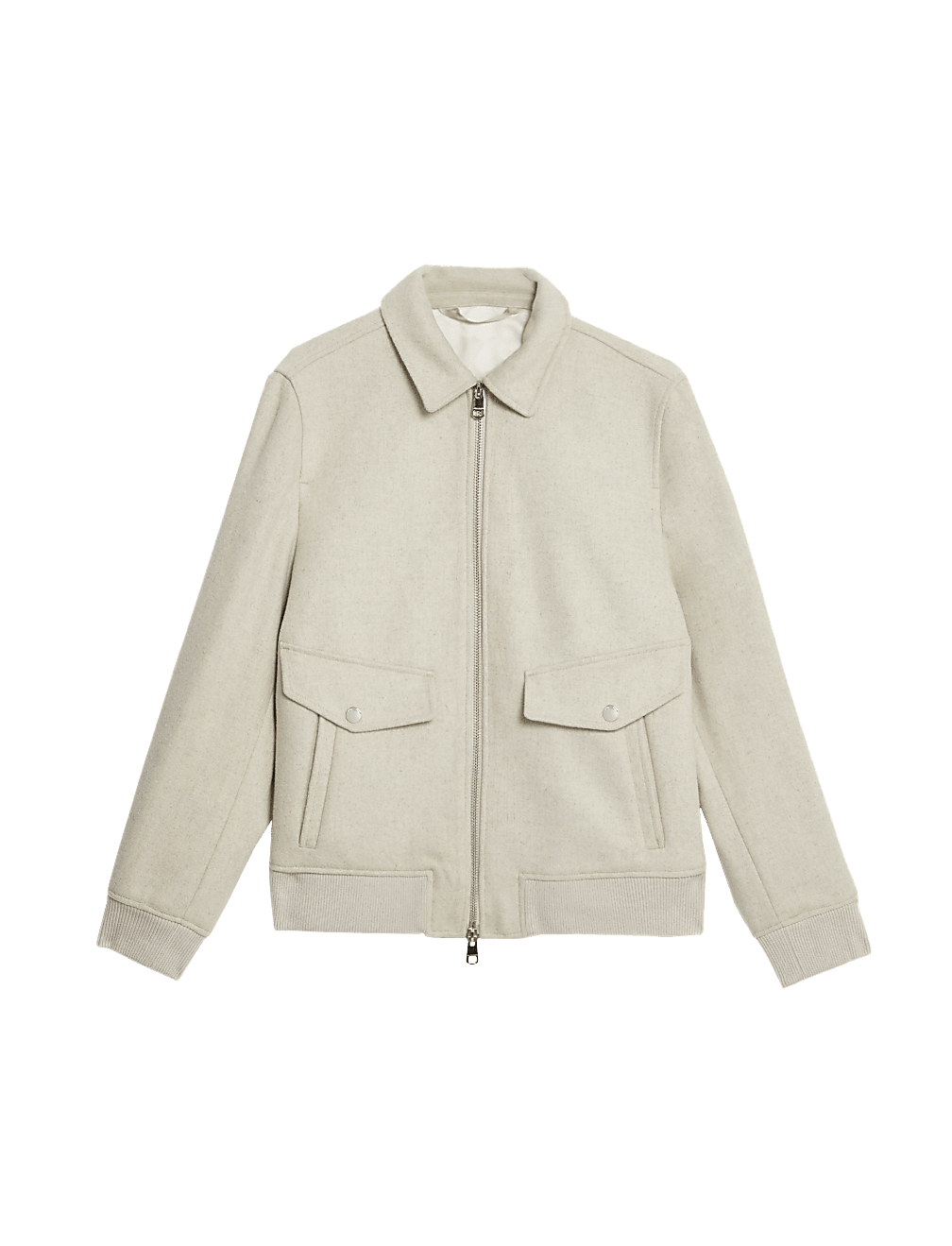 Wool Blend Harrington Bomber Jacket