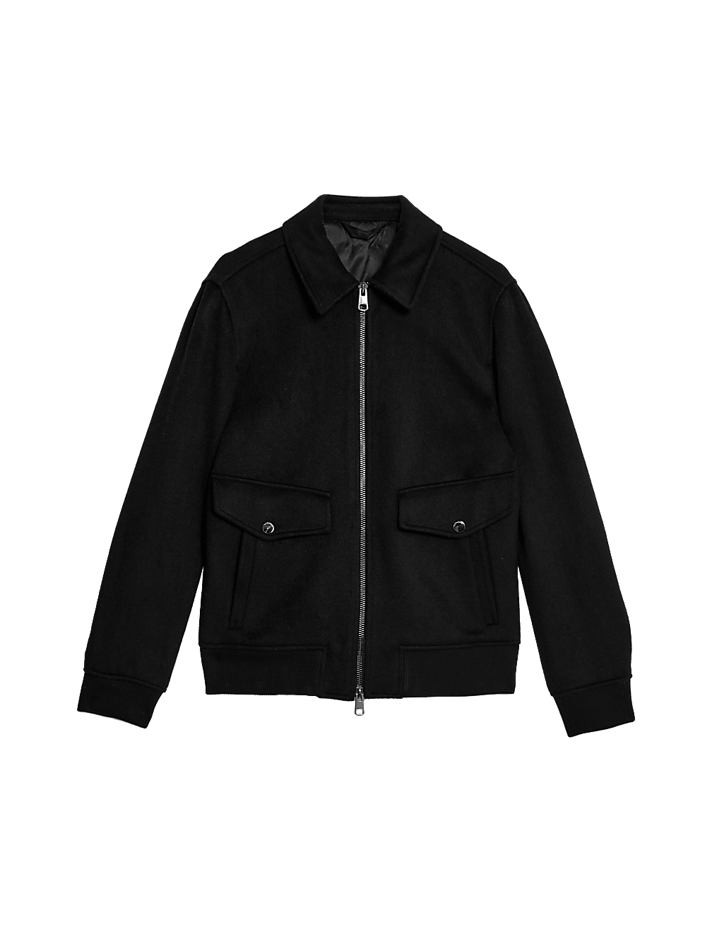 Wool Blend Harrington Bomber Jacket