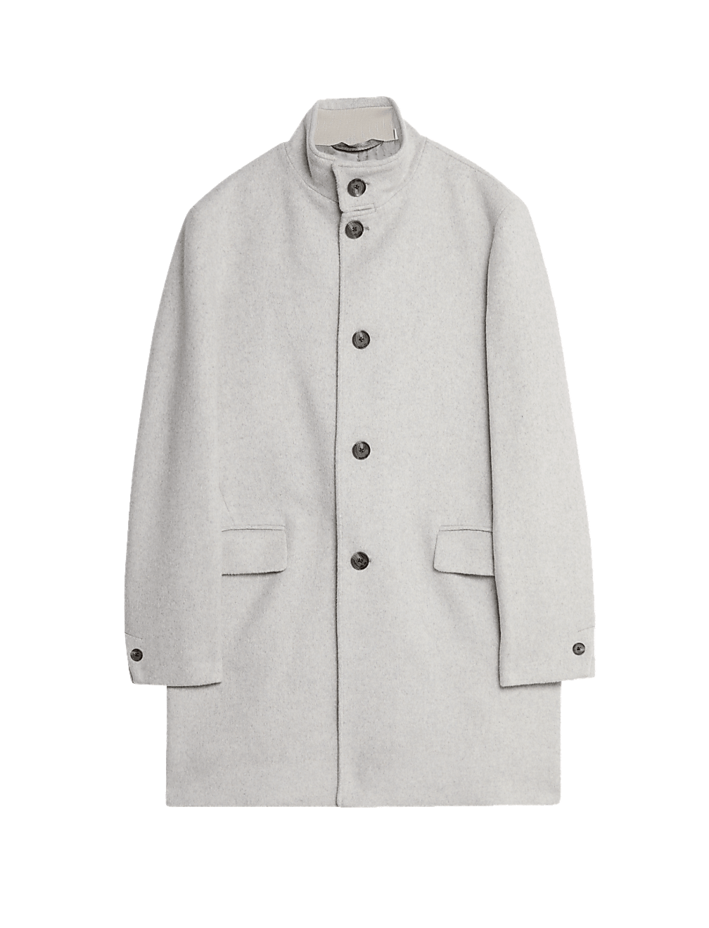 Wool Blend Funnel Neck Coat