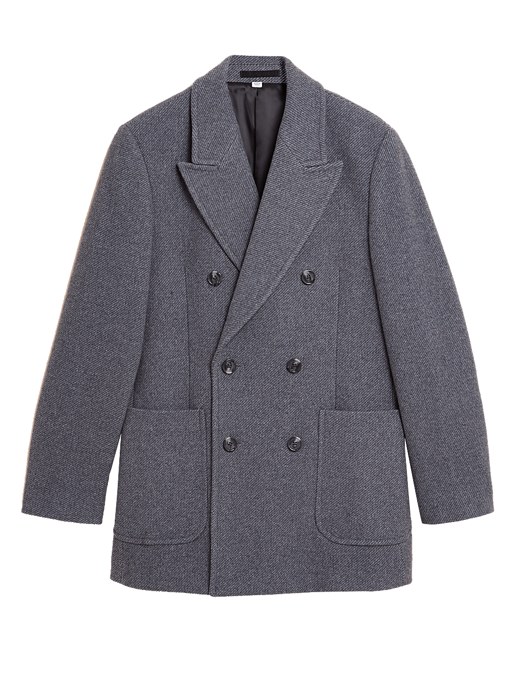 Wool Blend Double Breasted Overcoat