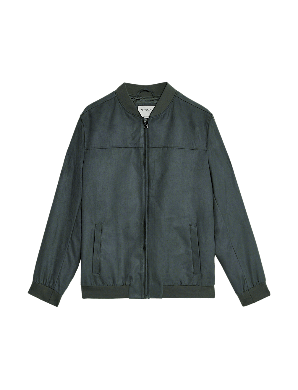 Faux Suede Bomber Jacket