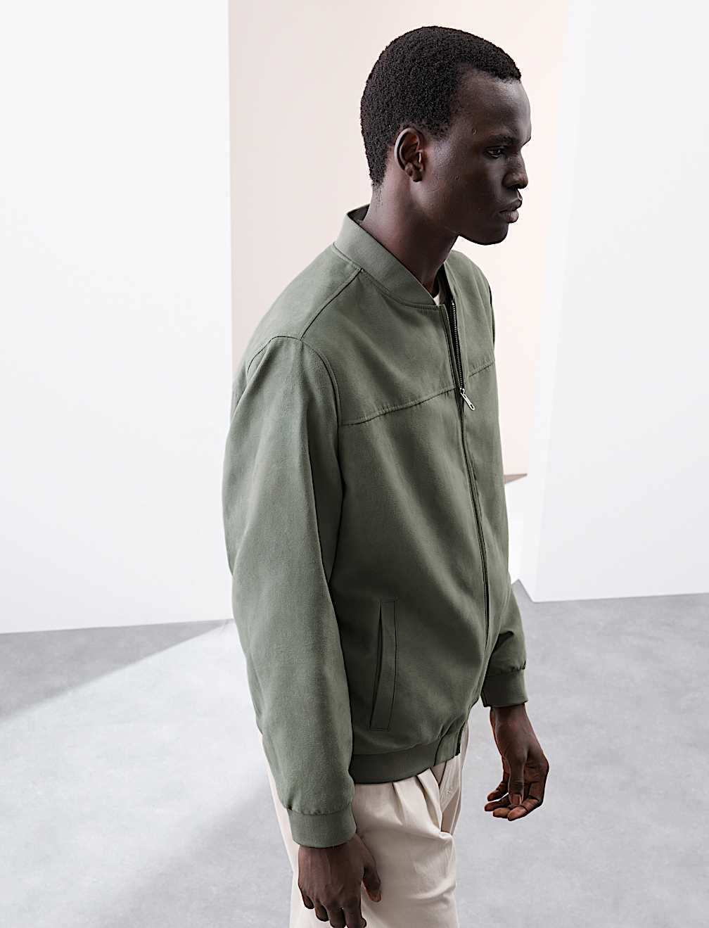 Faux Suede Bomber Jacket