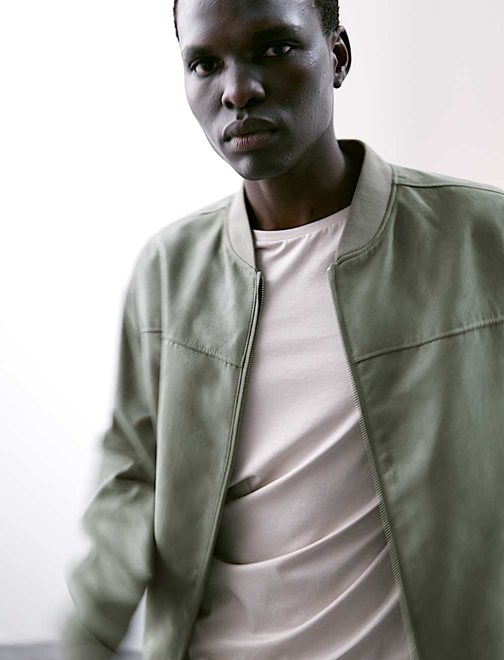 Faux Suede Bomber Jacket