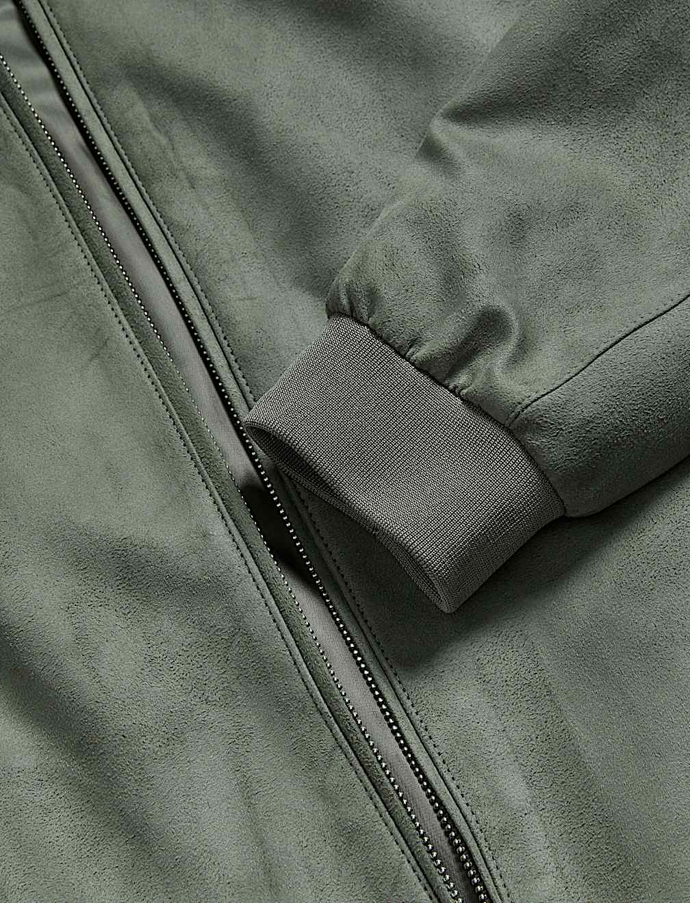 Faux Suede Bomber Jacket