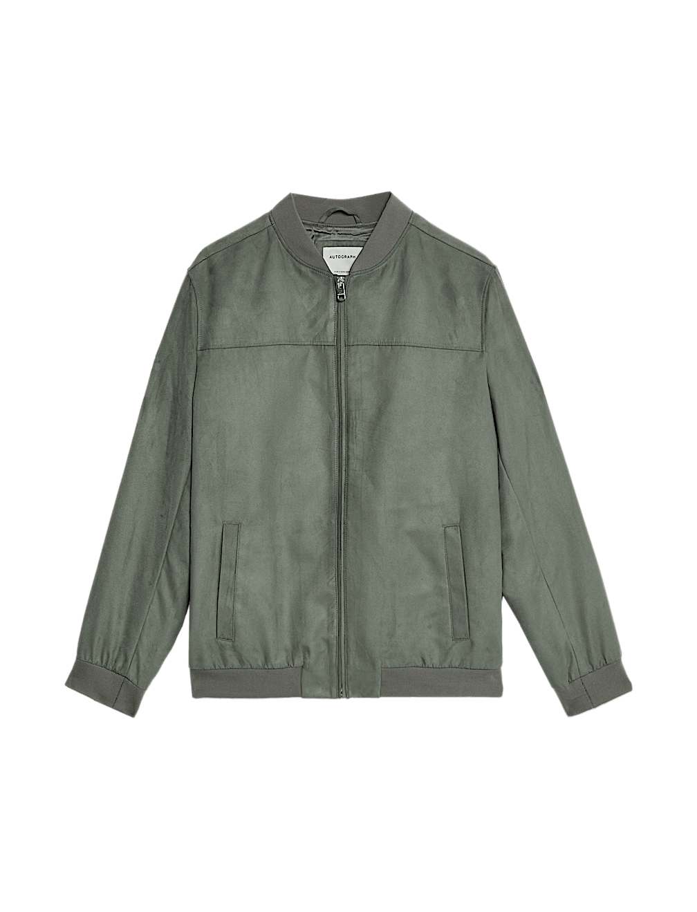 Faux Suede Bomber Jacket