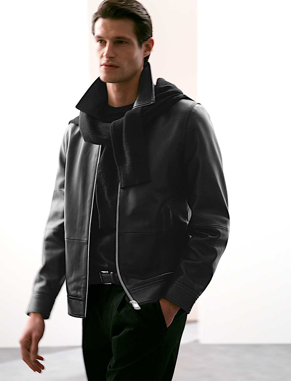 Leather Harrington Jacket