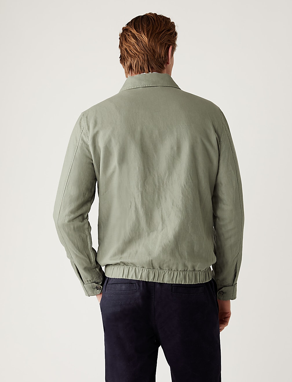 Linen Blend Harrington Jacket