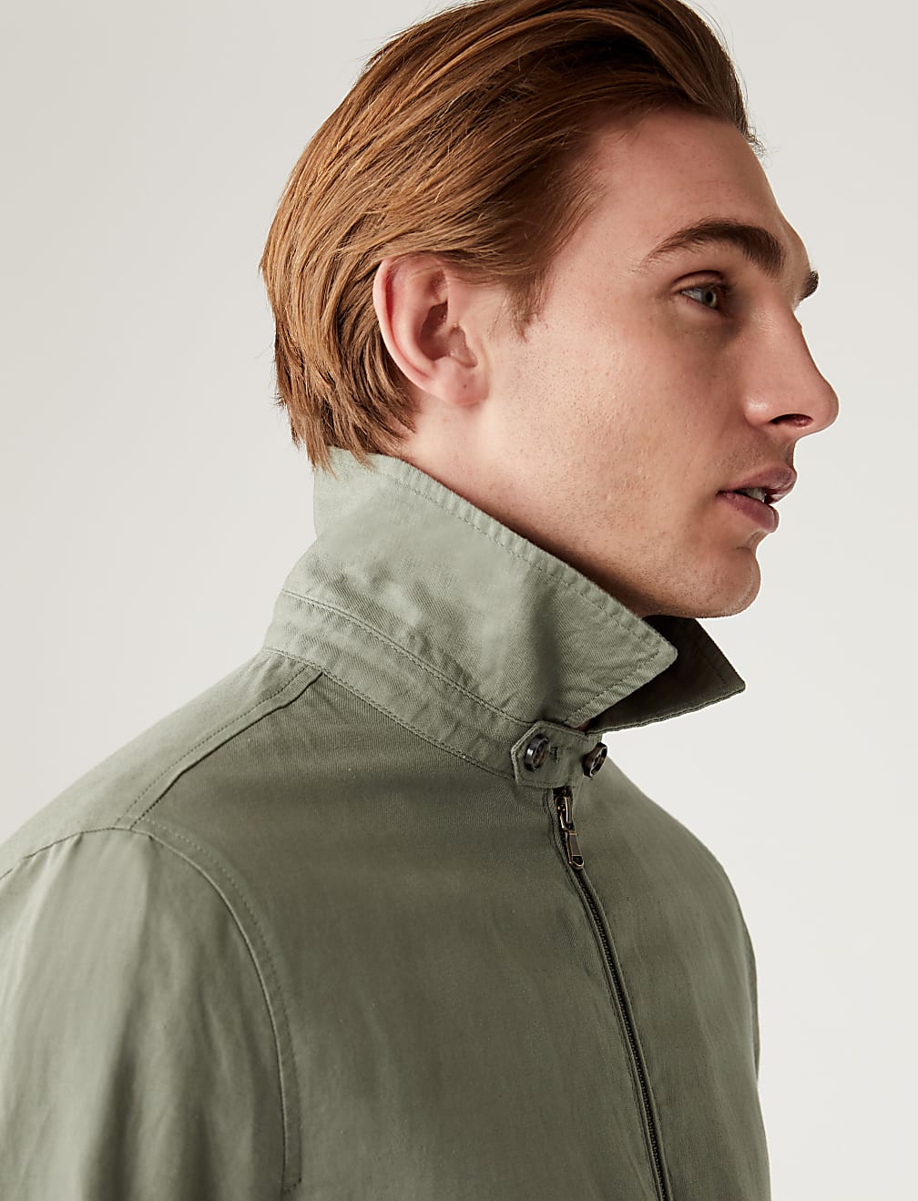 Linen Blend Harrington Jacket