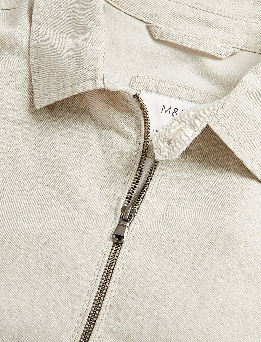 Linen Blend Harrington Jacket