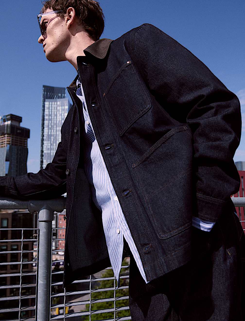 Denim Contrast Collar Jacket