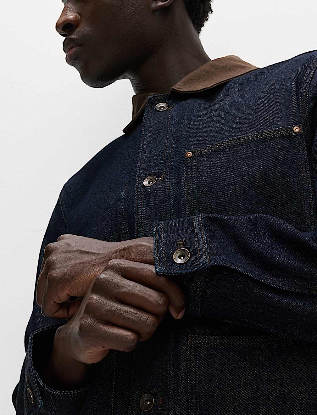 Denim Contrast Collar Jacket