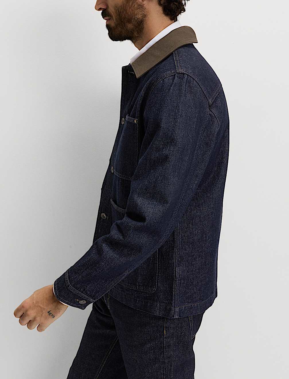 Denim Contrast Collar Jacket