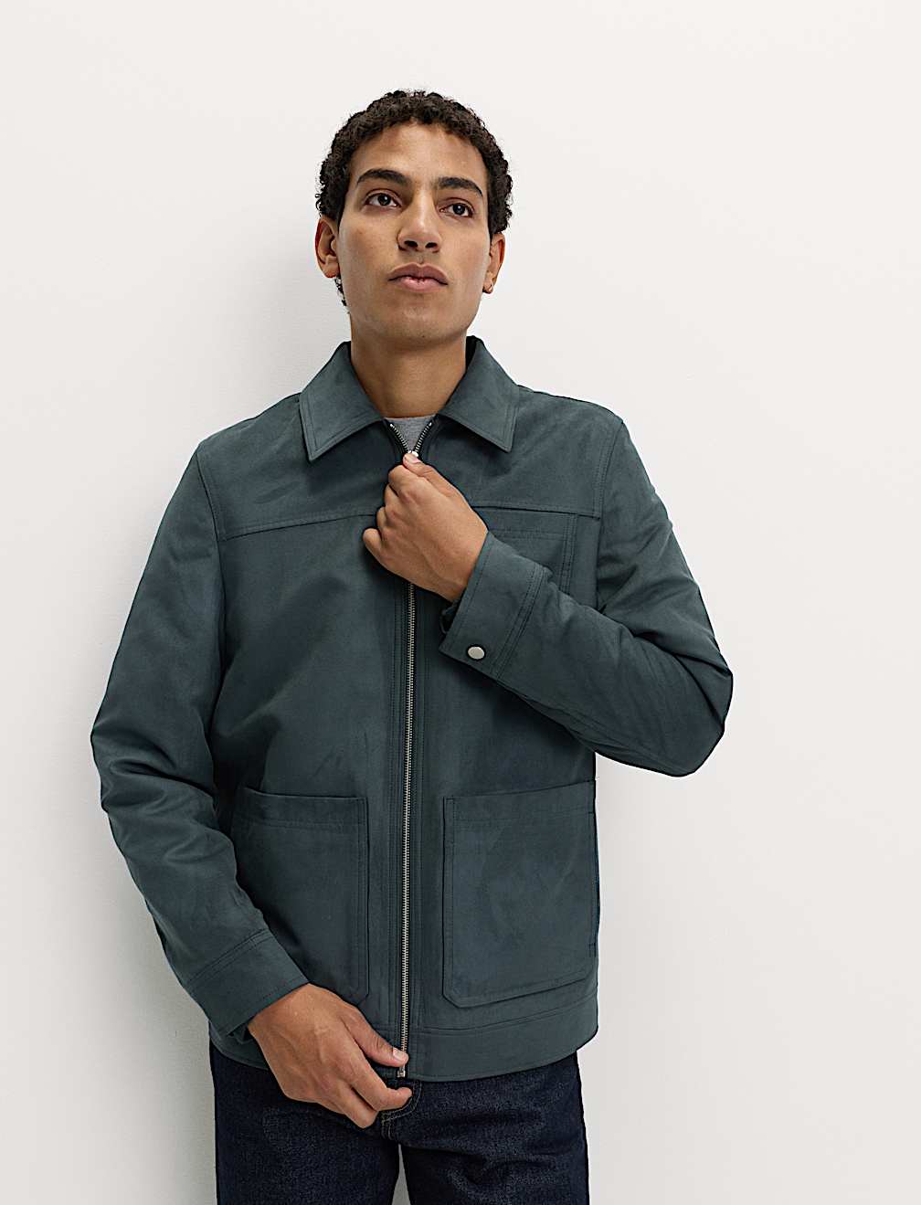 Faux Suede Chore Jacket