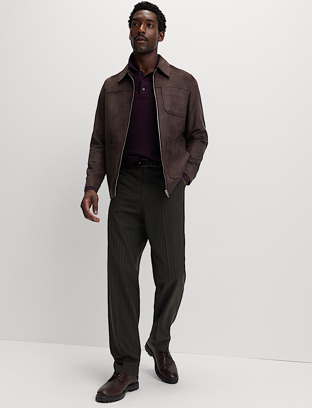 Faux Suede Chore Jacket