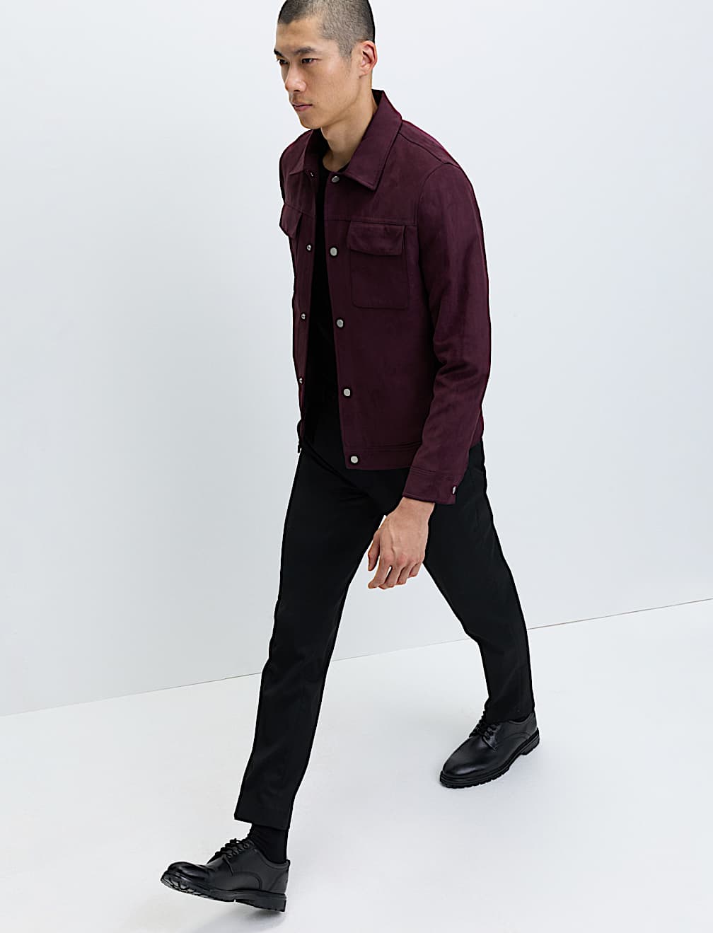 Faux Suede Trucker Jacket