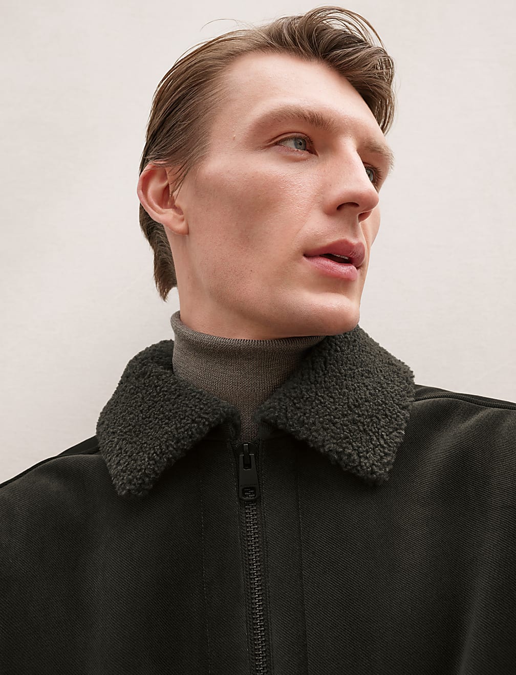 Faux Suede Bomber Jacket