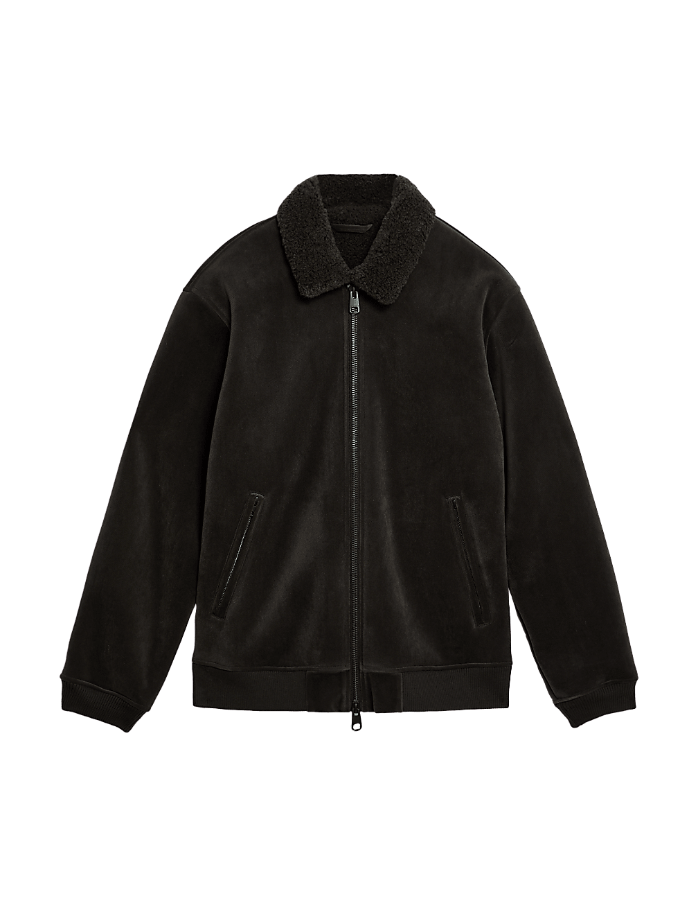 Faux Suede Bomber Jacket