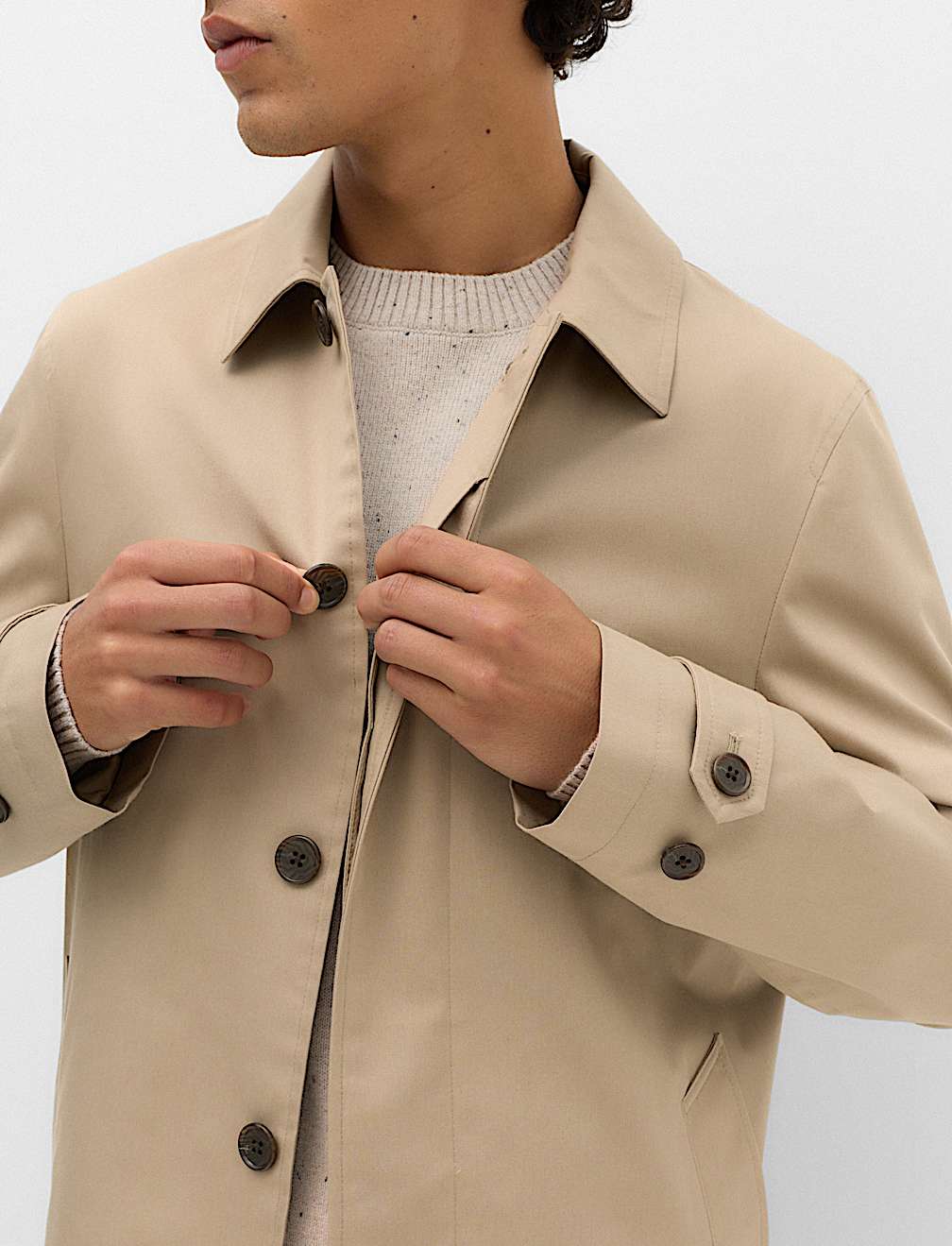 Cotton Blend Car Coat Mac