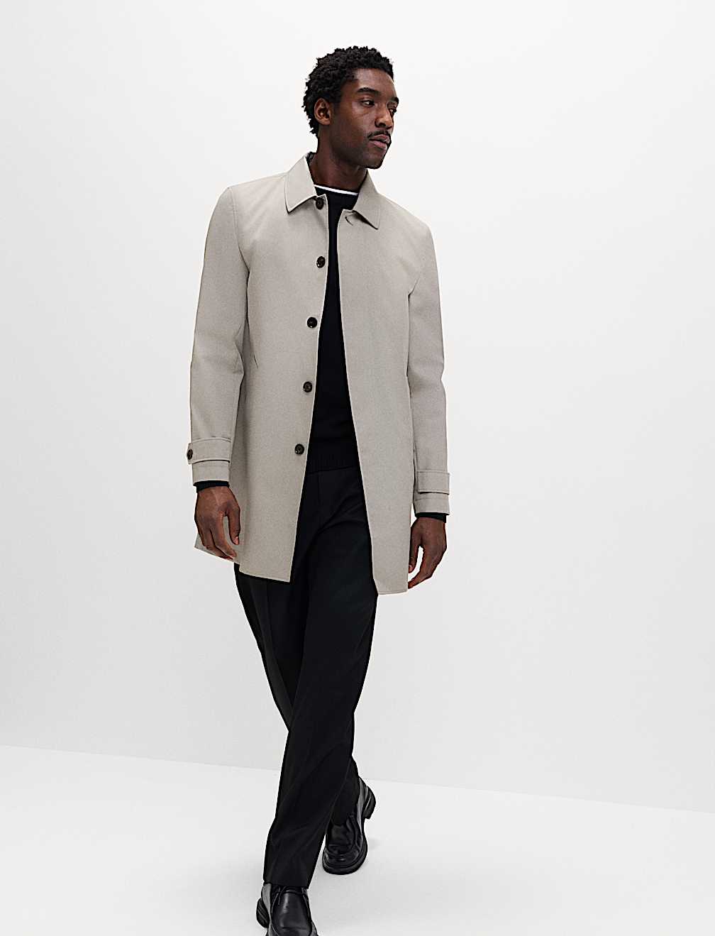 Cotton Blend Car Coat Mac