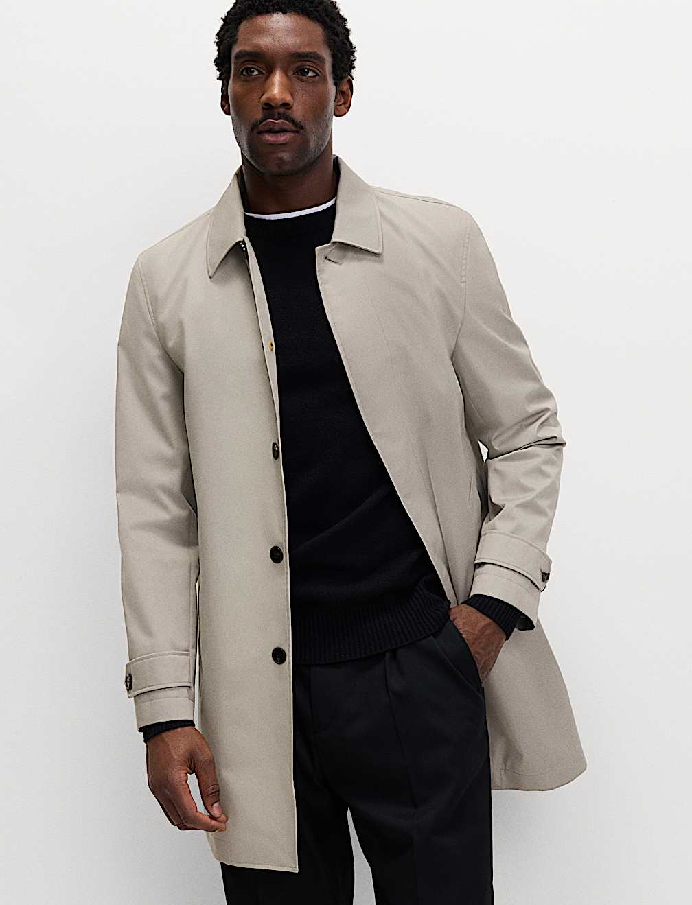 Cotton Blend Car Coat Mac