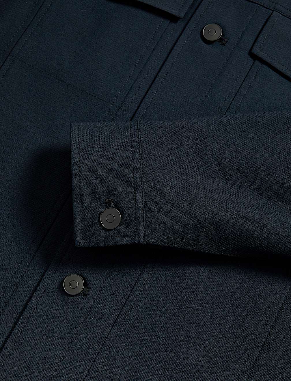 Textured Technical Twill Trucker Jacket