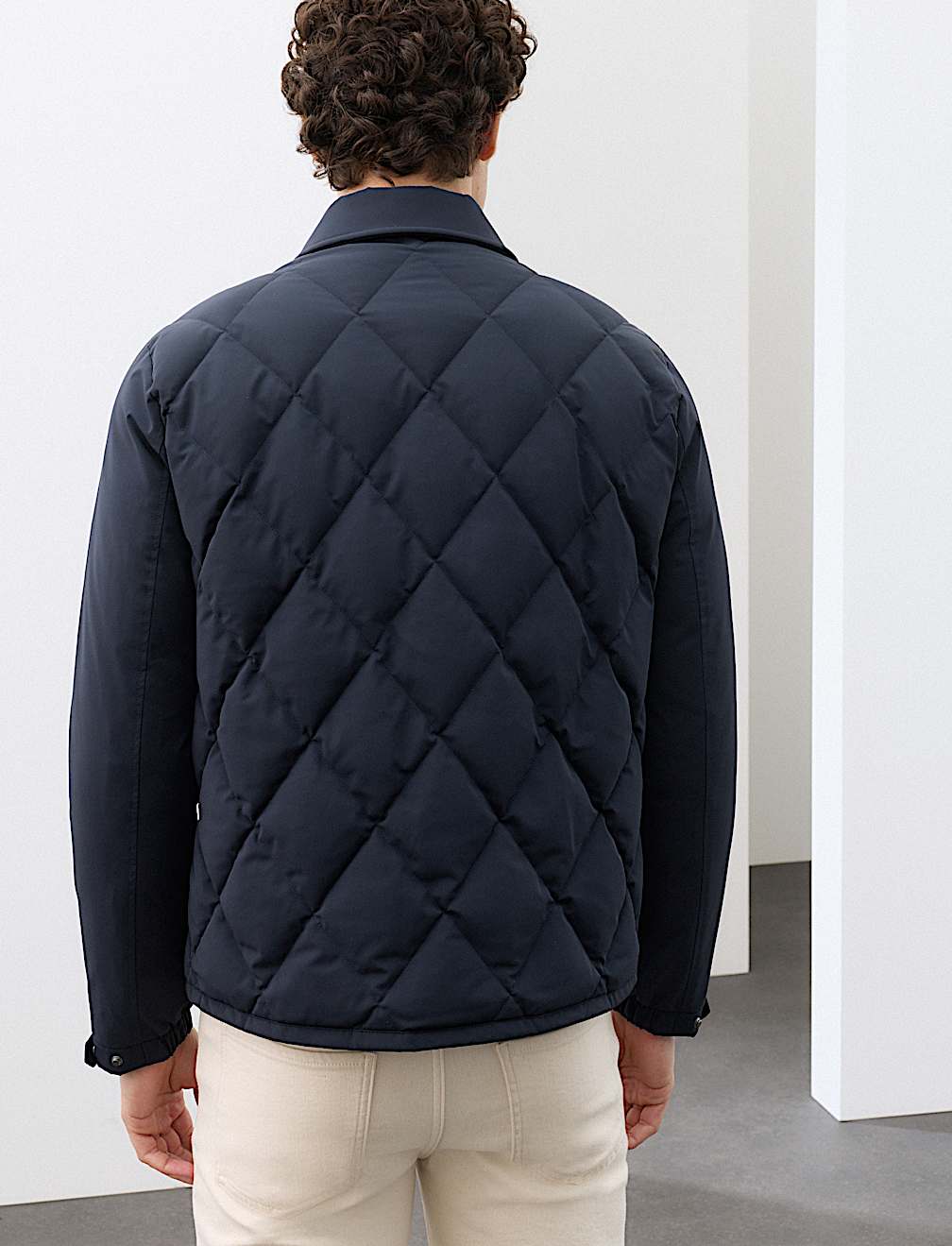 Diamond Quilted Collared Jacket