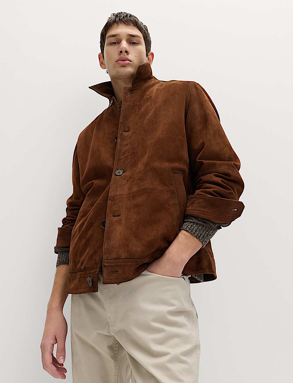 Burnished Suede Chore Jacket