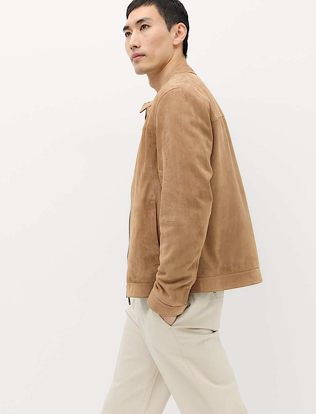 Suede Cafe Racer Jacket