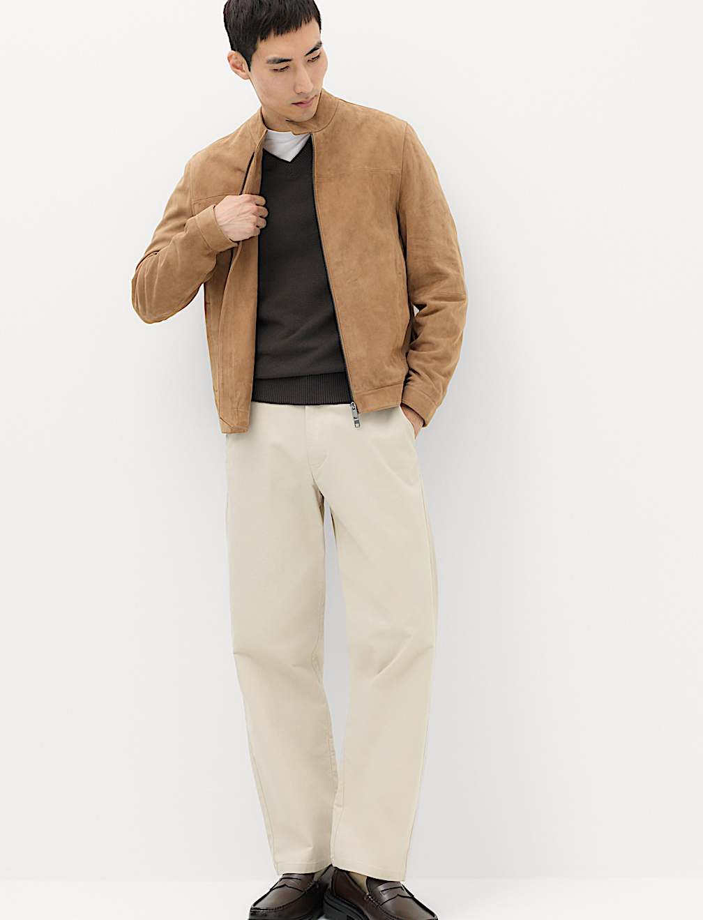 Suede Cafe Racer Jacket