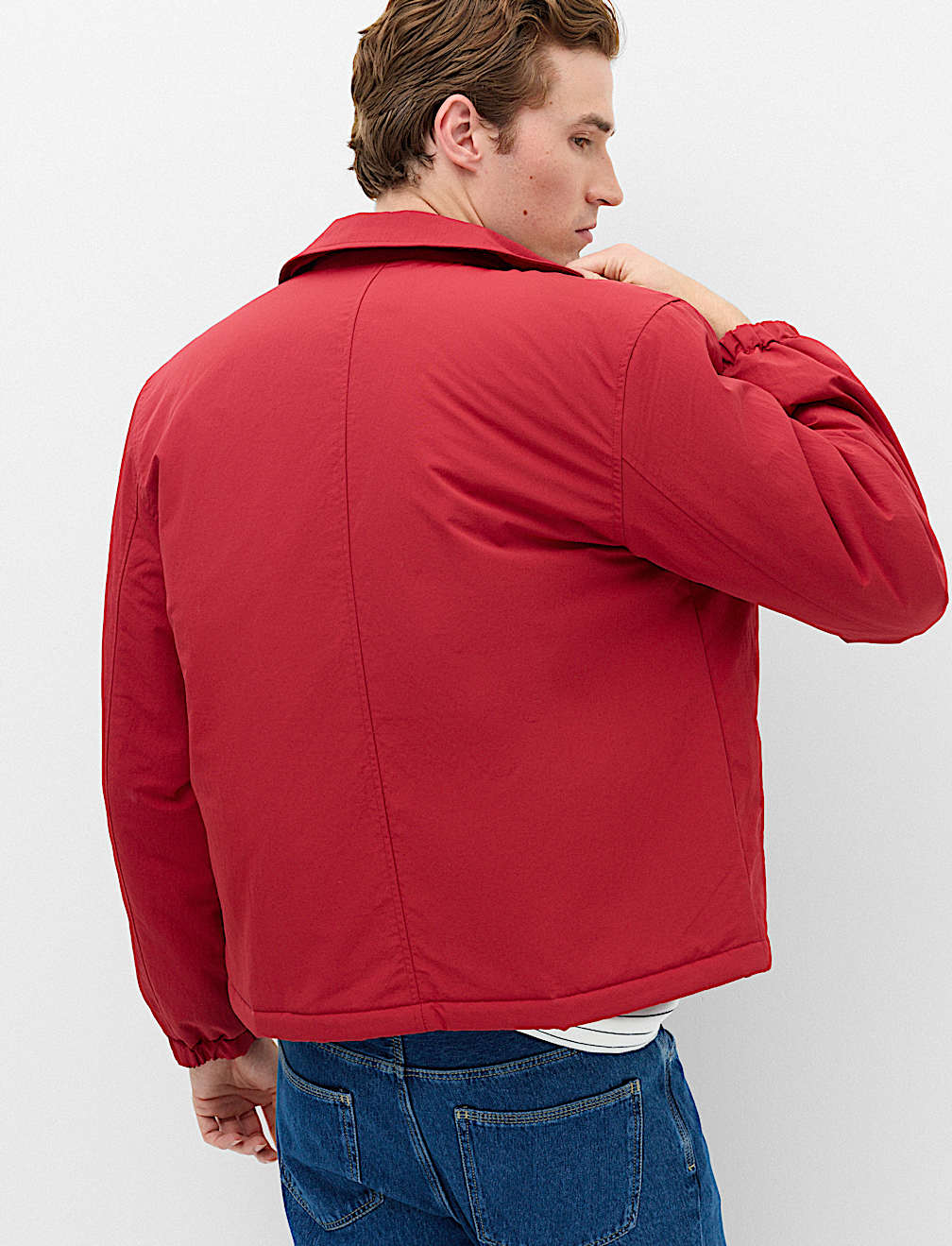 Zip Through Padded Harrington Jacket