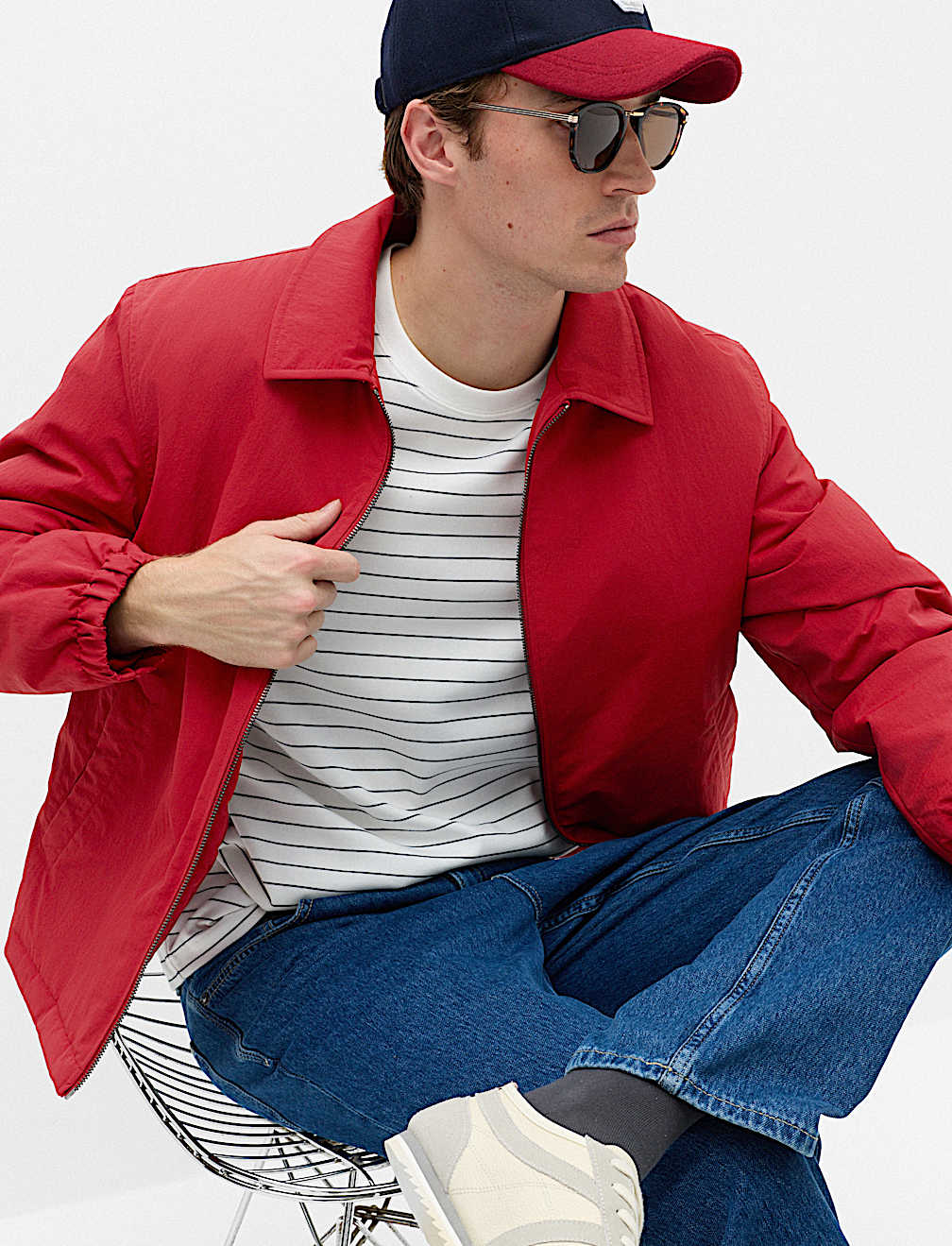 Zip Through Padded Harrington Jacket