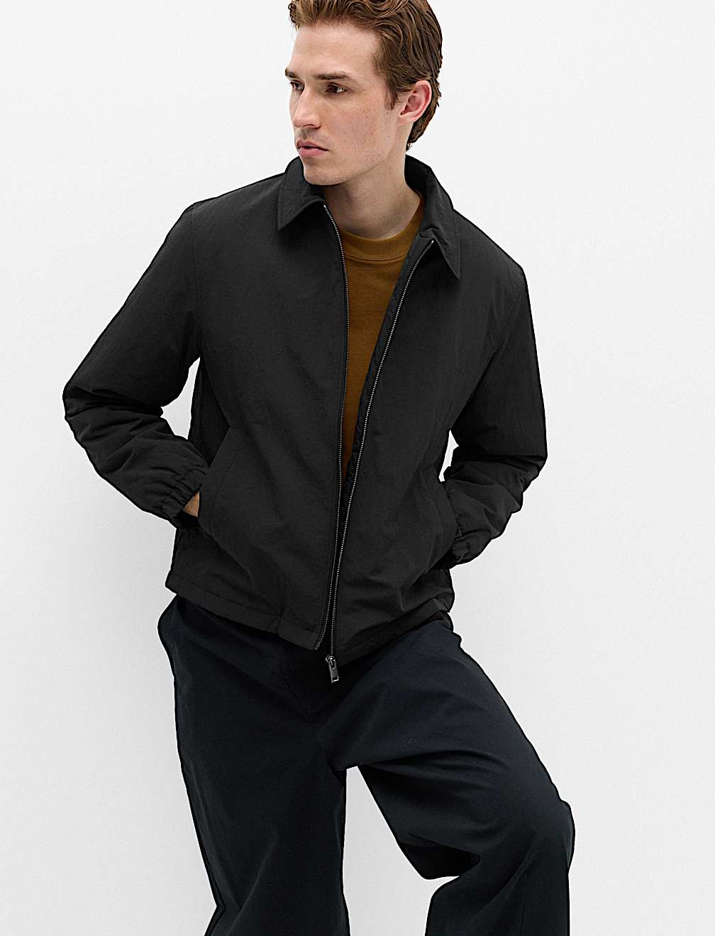 Zip Through Padded Harrington Jacket