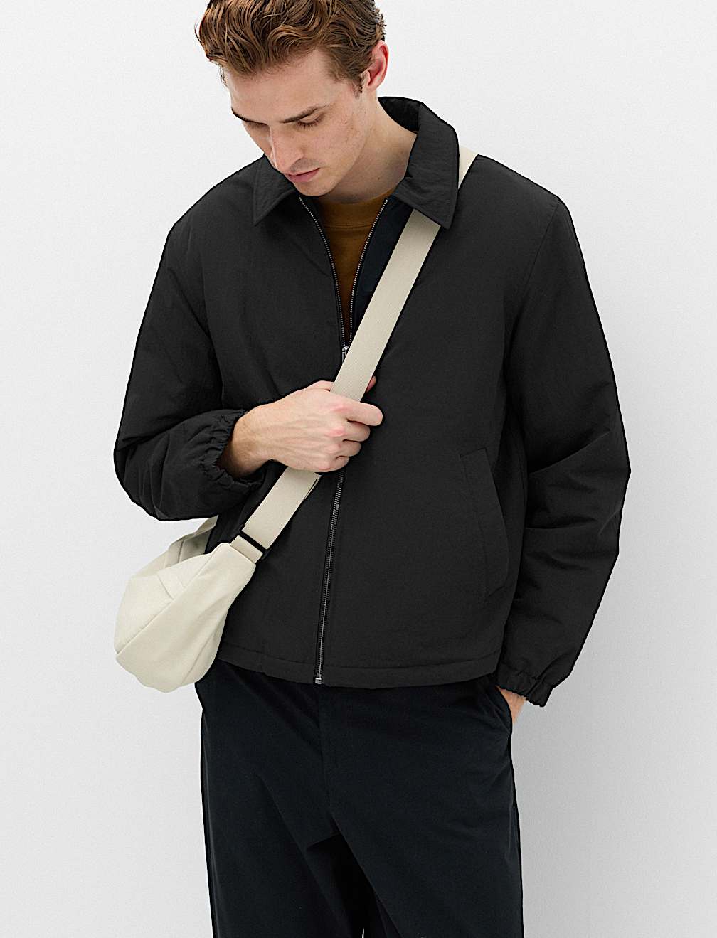 Zip Through Padded Harrington Jacket