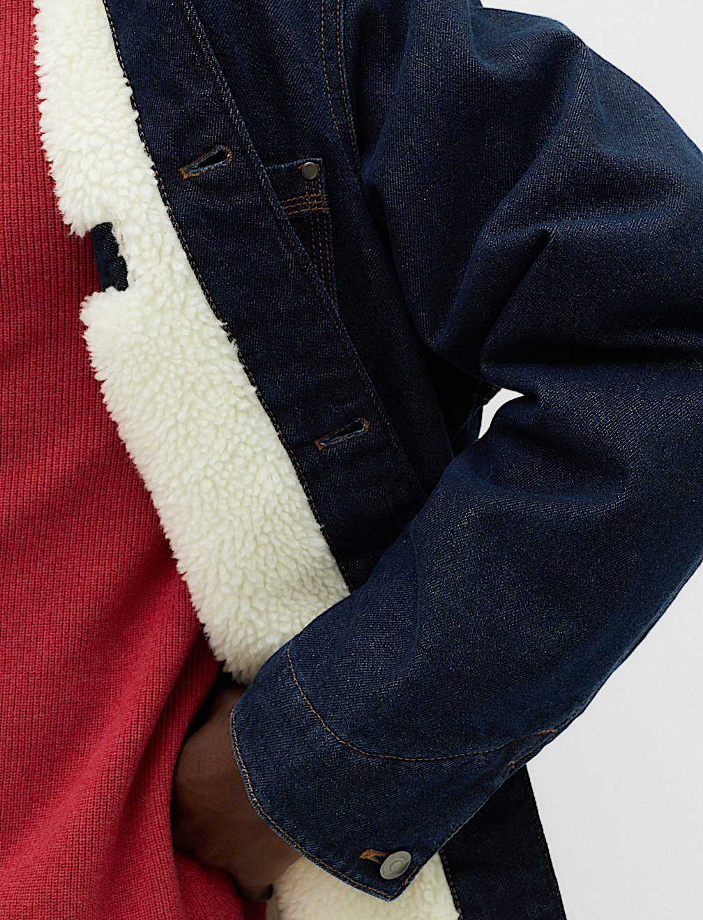 Borg Lined Denim Barn Jacket