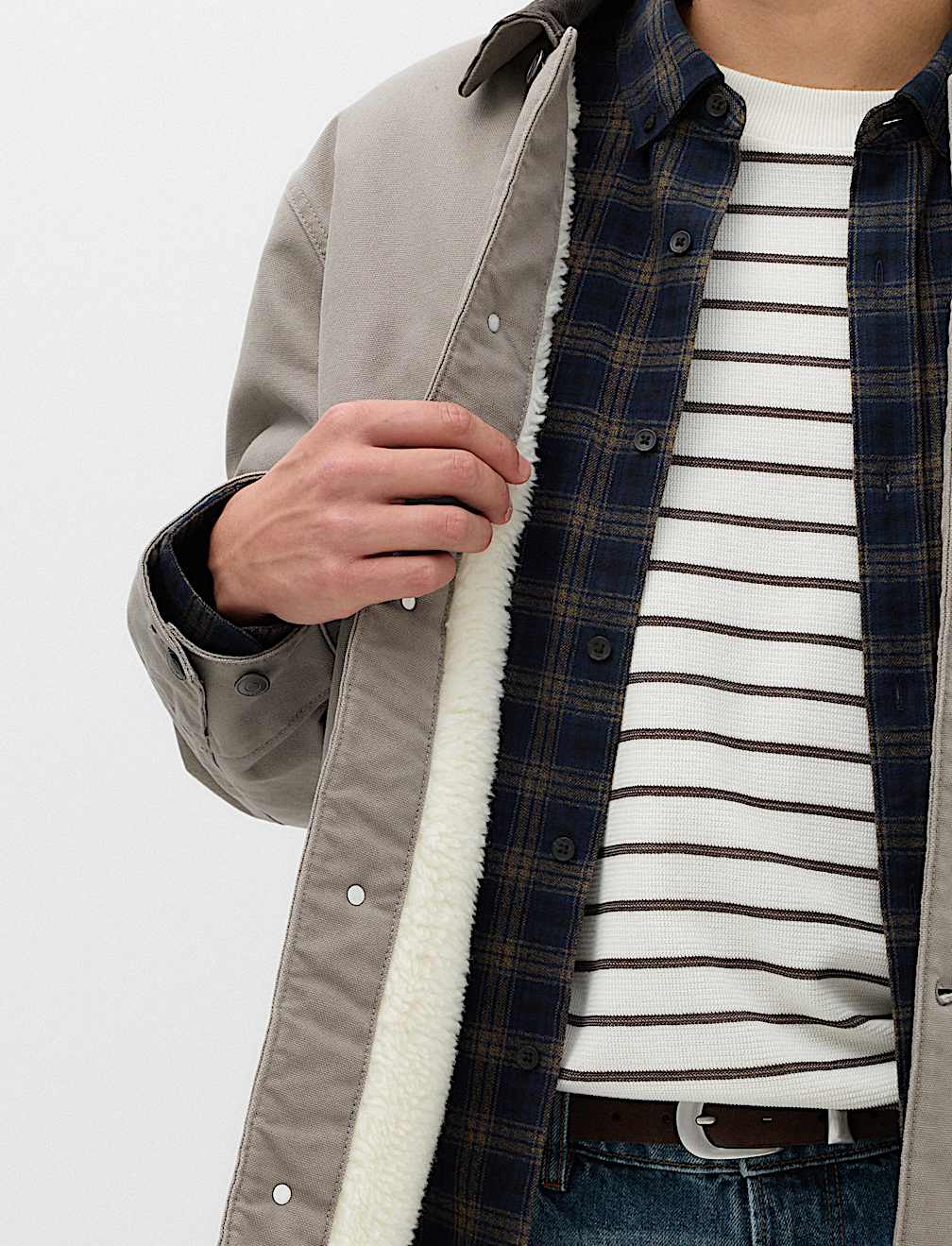 Borg Lined Denim Barn Jacket