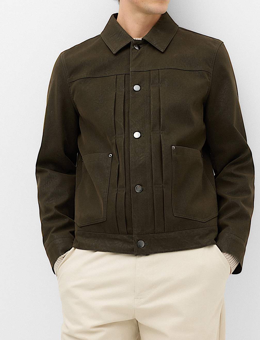 Faux Suede Utility Jacket