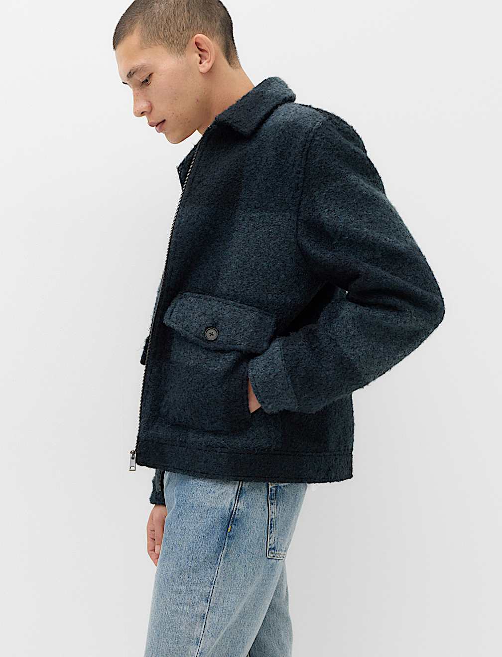 Boucl&eacute; Zip Through Jacket