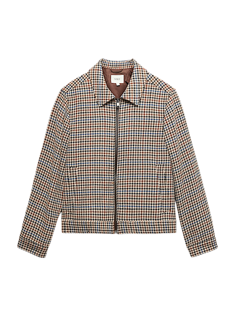 Wool Blend Houndstooth Jacket